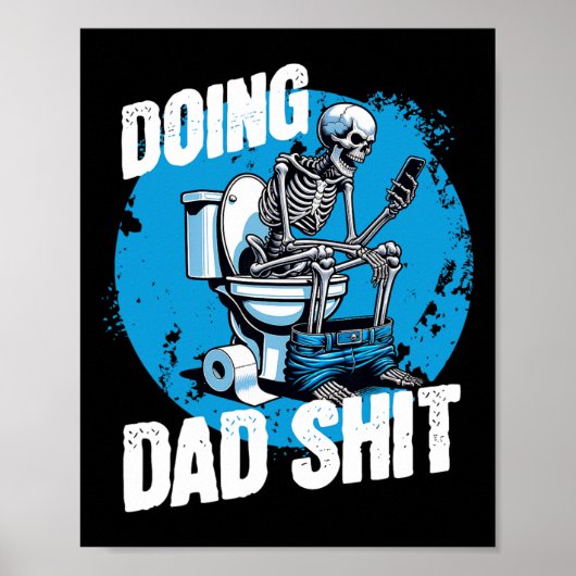 Papa Doen Funny Vaderdag Volwassenen Toilet Potty Poster (Voorkant)