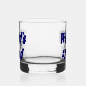 Papa donkerblauwe halve tekst whisky glas (Links)