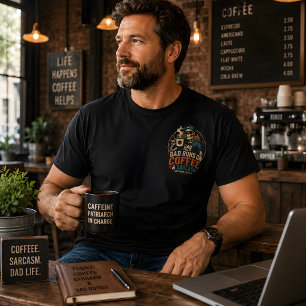 Papa Draait Op Koffie & Sarcasme Leuk Vaderdag T-shirt