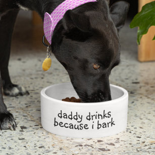 Papa Drink omdat ik Bark Dog Funny Humor Pet Voerbakje