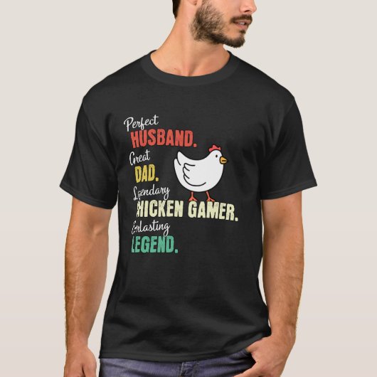 Papa Echtergenoot Kippen Spel T-shirt (Voorkant)
