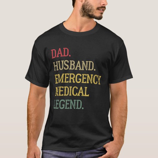 Papa Echtgenoot Emergency Medische Legende Emergen T-shirt (Voorkant)