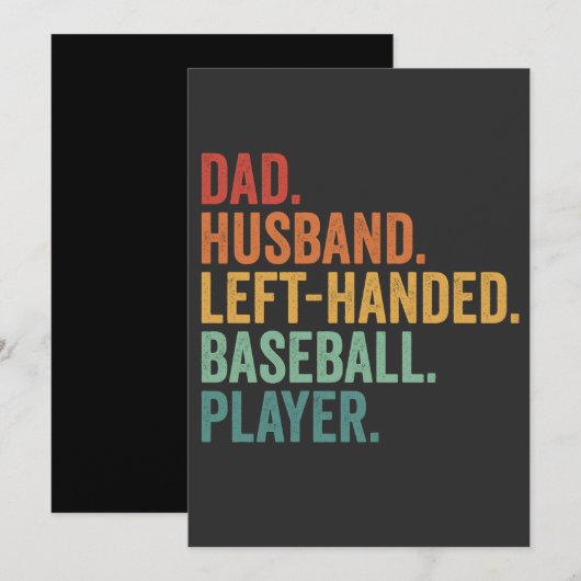 Papa echtgenoot honkbal linkshandig legende feestdagenkaart (Voorkant / Achterkant)