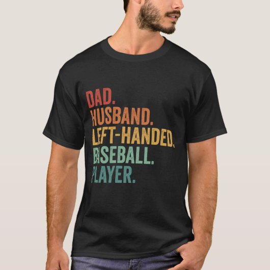 Papa echtgenoot honkbal linkshandig legende t-shirt (Voorkant)