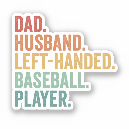 Papa Echtgenoot Honkbal Linkshandige Legende  Sticker (Voorkant)