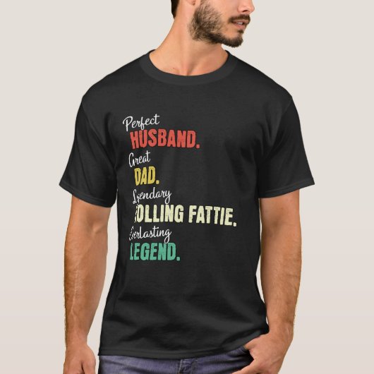Papa Echtgenoot Rollende Dikzak Vader T-shirt (Voorkant)