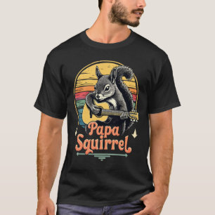 Papa Eekhoorn Spelen Gitaar - Retro Music Design T-shirt