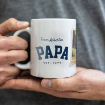 Papa één foto sportief marineblauw Vaderdag