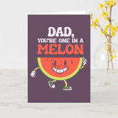 Papa een in een meloen Vaderdag, pap grappig Kaart (Gele Bloem)