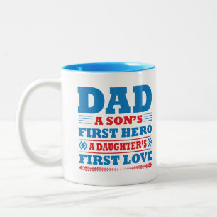 Papa een zoons eerste held een dochters eerste lie tweekleurige koffiemok