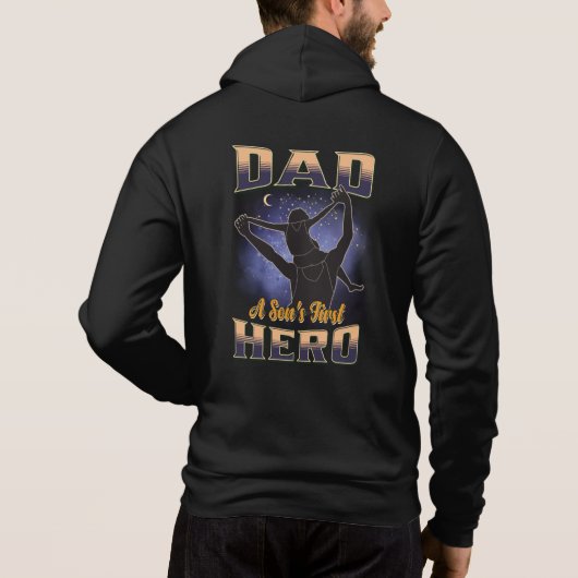 Papa een zoons eerste held hoodie (Achterkant)