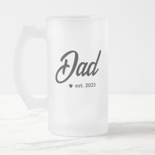 Papa Eenvoudige belettering   Papa Cadeau Matglas Bierpul