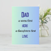 Papa, eerst held voor zijn zonen, eerste liefde vo kaart (Staand voorkant)