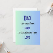 Papa, eerst held voor zijn zonen, eerste liefde vo kaart (Voorkant / Achterkant in situ)