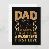 Papa - Eerste Hero van de zoon, de eerste liefde v Briefkaart (Voorkant / Achterkant)