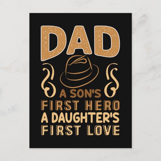 Papa - Eerste Hero van de zoon, de eerste liefde v Briefkaart (Voorkant)