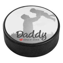Papa, eerste vaders dag, eerste gelukkige vader hockey puck