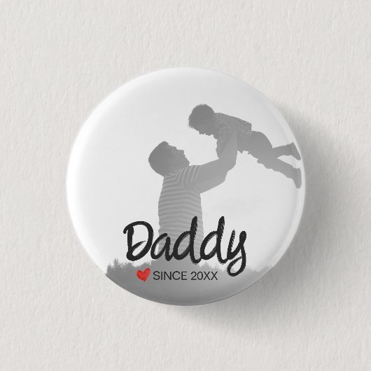 Papa, eerste vaders dag, eerste gelukkige vader ronde button 3,2 cm (Voorkant)