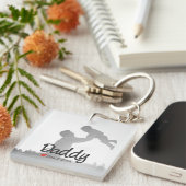 Papa, eerste vaders dag, eerste gelukkige vader sleutelhanger (Voorkant Rechts)