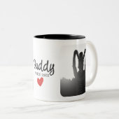 Papa, eerste vaders dag, eerste gelukkige vader tweekleurige koffiemok (Voorkant rechts)