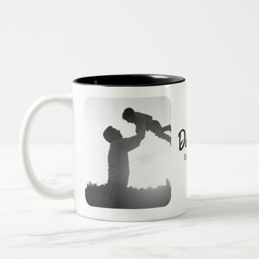 Papa, eerste vaders dag, eerste gelukkige vader tweekleurige koffiemok (Links)