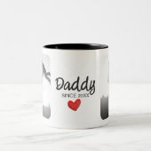 Papa, eerste vaders dag, eerste gelukkige vader tweekleurige koffiemok (Center)