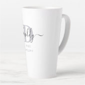 Papa Elegant Script Papa Monogram Silver Grey Latte Mok (Rechterhoek)