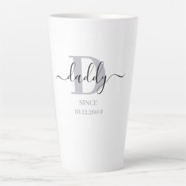 Papa Elegant Script Papa Monogram Silver Grey Latte Mok