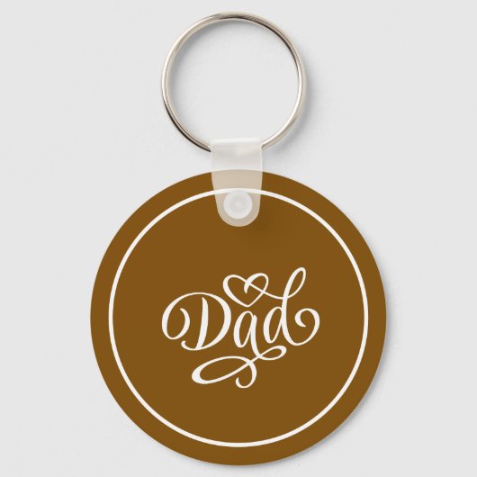 Papa elegante script lettering, Vaderdag Sleutelhanger (Voorkant)