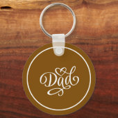 Papa elegante script lettering, Vaderdag Sleutelhanger (Achterkant)