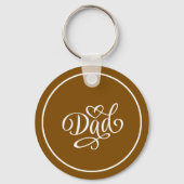 Papa elegante script lettering, Vaderdag Sleutelhanger (Achterkant)