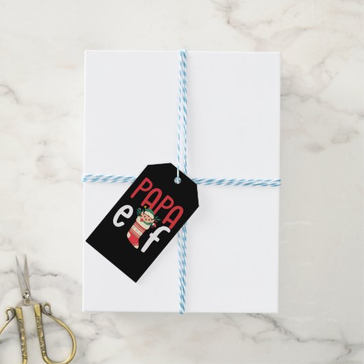 Papa Elf Cadeaulabel (Met Touw)