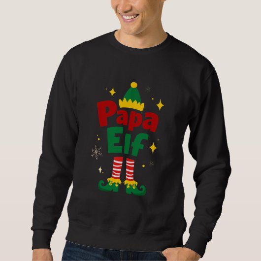 Papa Elf Christmas Family Pajama Design Trui (Voorkant)