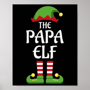 Papa elf familie bijpassende groep kerst vader poster