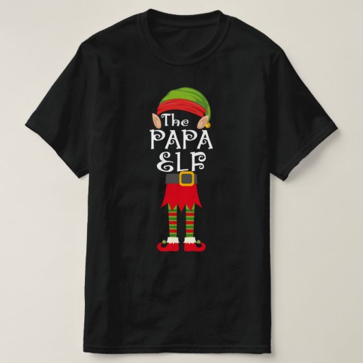 papa elf familie die kerstmis met elkaar vergelijk t-shirt (Design voorkant)