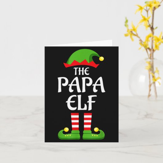 Papa Elf Family Matching Group Christmas Dad  Kaart (Gele Bloem)