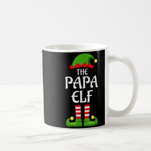 Papa Elf Family Matching Group Christmas Dad Koffiemok (Rechts)