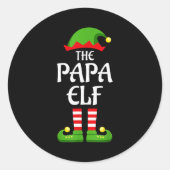Papa Elf Family Matching Group Christmas Dad  Ronde Sticker (Voorkant)
