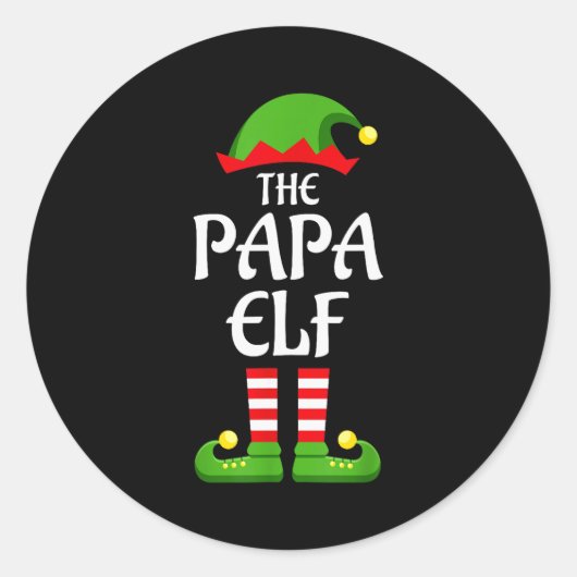 Papa Elf Family Matching Group Christmas Dad  Ronde Sticker (Voorkant)
