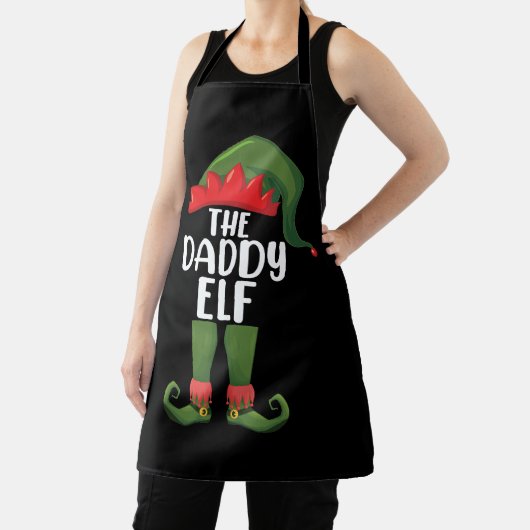 Papa Elf Family Matching Group Kerstvader Schort (Insitu)