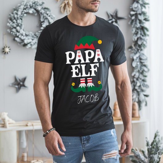 Papa Elf Grappig Familie Kerstmis Matching T-shirt