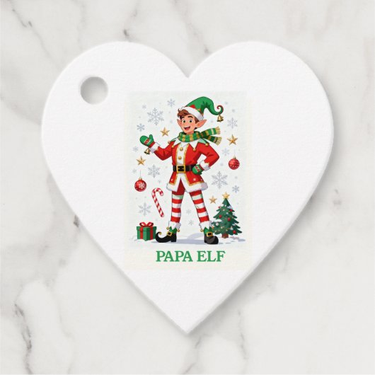 “Papa Elf: Magical Holiday Cheer” Bedankjes Labels (Voorkant)