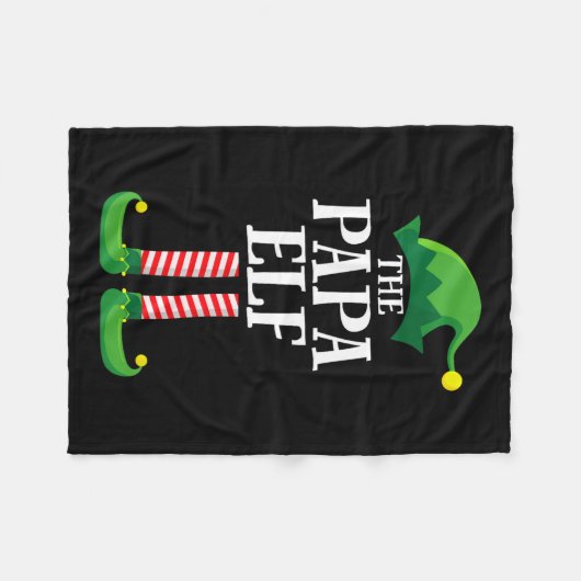 Papa Elf Matching Familiegroep Kerstfeest Pyj Fleece Deken (Voorkant (Horizontaal))