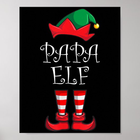 Papa Elf Matching Family Christmas Party Pajama Pa Poster (Voorkant)