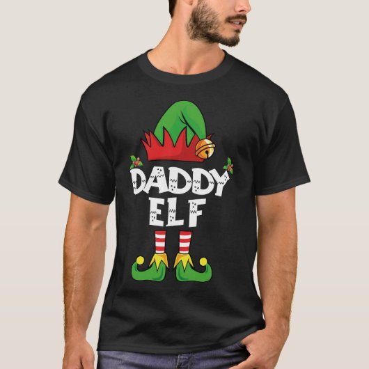 Papa Elf Matching Family Kerstparty Pajama T-shirt (Voorkant)