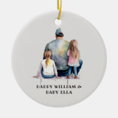 Papa en aughters op maat (9) keramisch ornament (Voorkant)