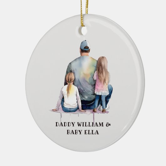 Papa en aughters op maat (9) keramisch ornament (Links)