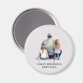 Papa en aughters op maat (9) magneet (Voorkant / Achterkant)