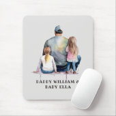 Papa en aughters op maat (9) muismat (Met muis)