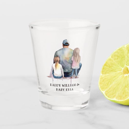 Papa en aughters op maat (9) shot glas (Voorkant)